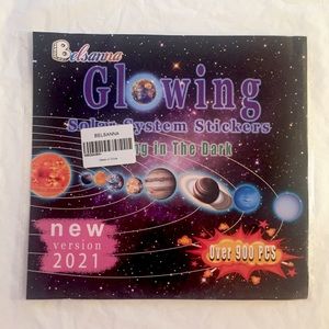 NWT - Glow Un The Dark Solar System Stickers
